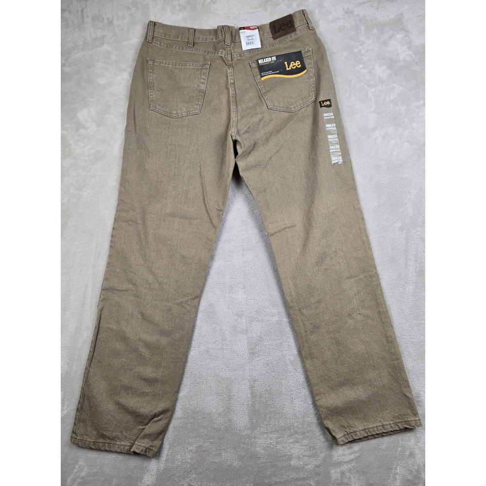 Lee Jeans Mens 38x32 Brown Relaxed Fit Straight Leg Cotton‎ Denim 2055514